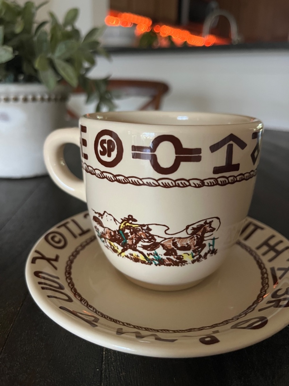 Vintage True West Westward Ho Mug and Saucer